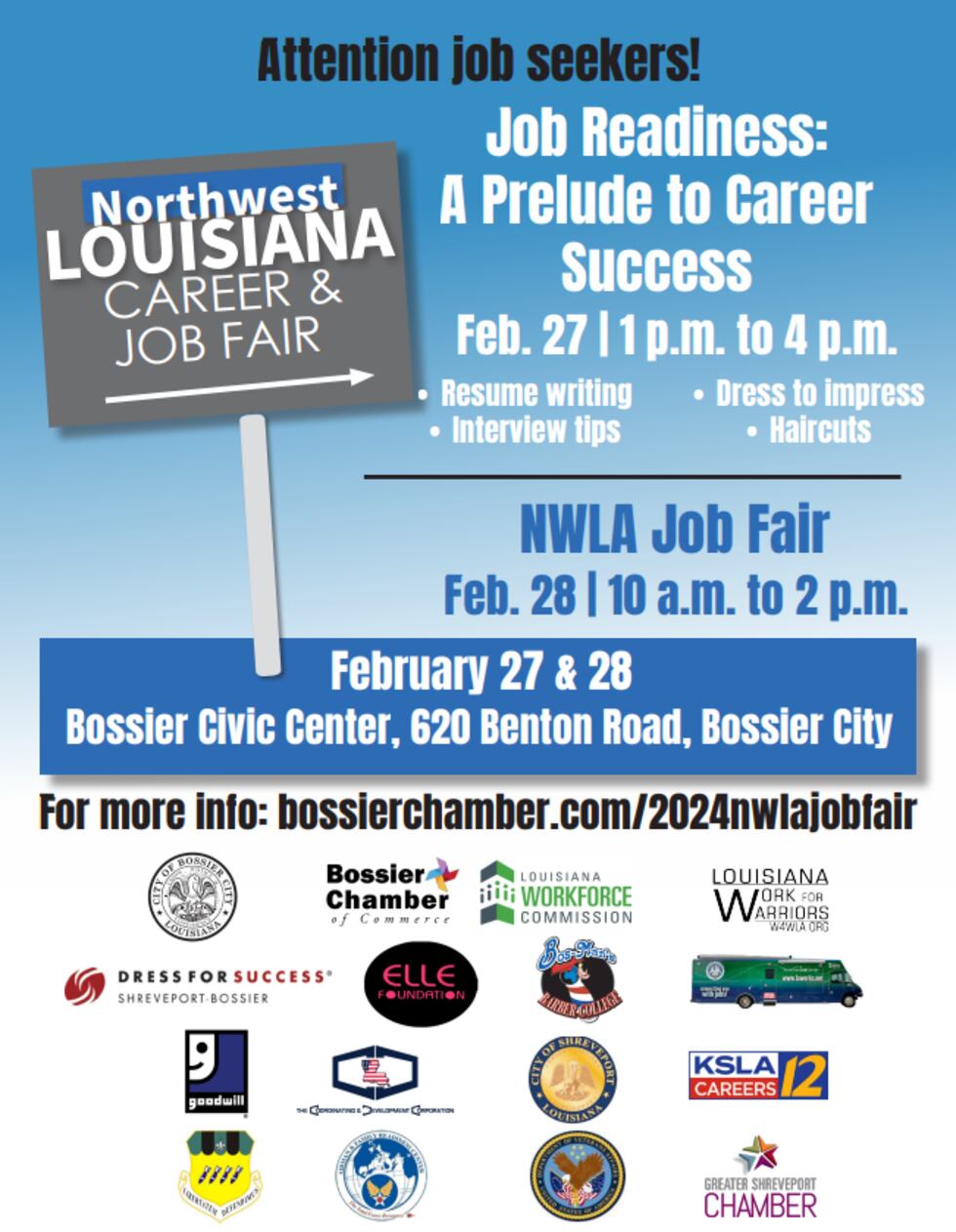 Northwest Louisiana Job Fair being held Feb. 27 & 28 in Bossier City