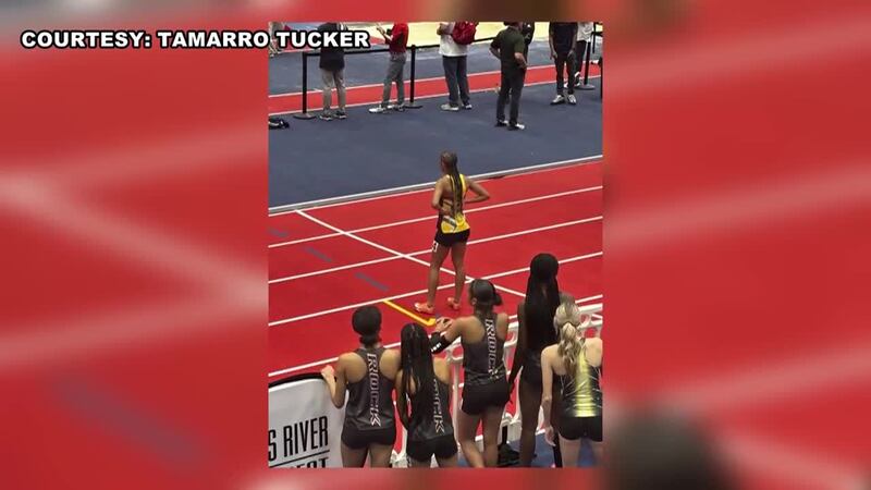 A high school runner in Virginia was hit in the head by another runner during a race.