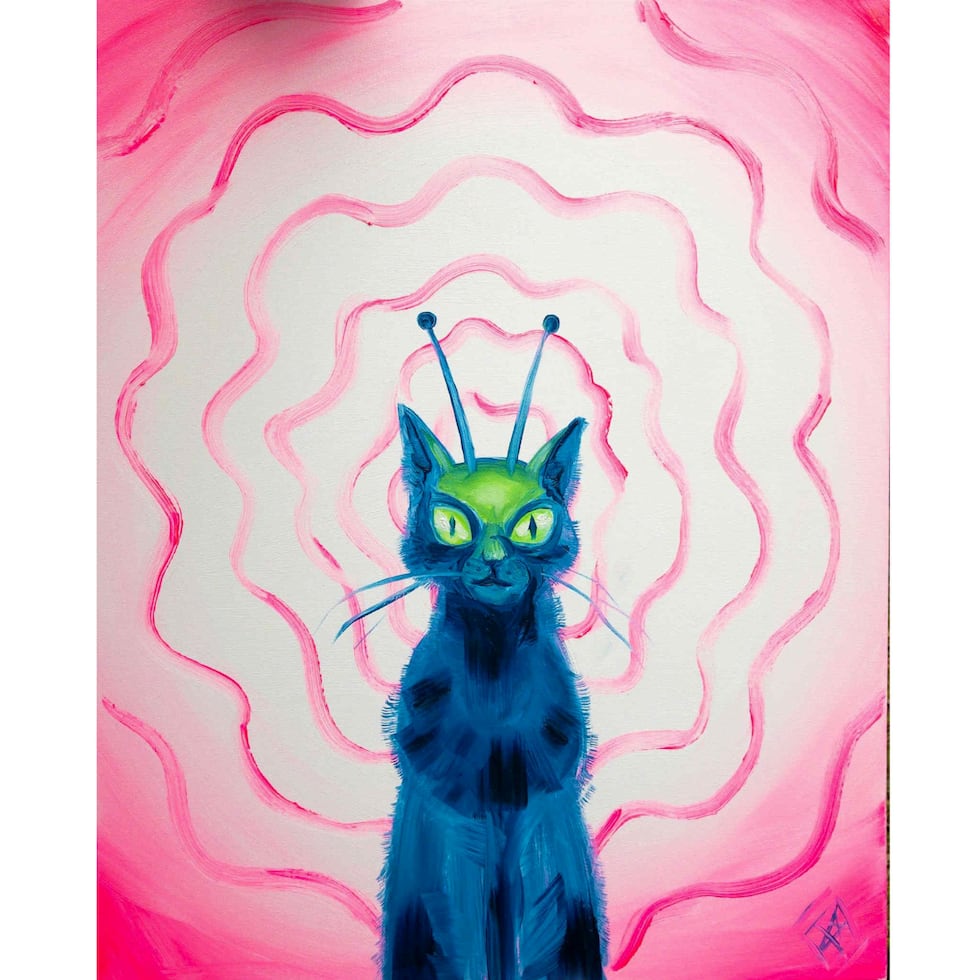 Shreveport artist Star Williams paints old-style sci-fi fiction art. One character of hers has...