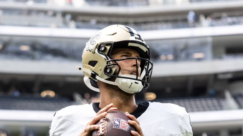 Saints rookie Tyler Shough makes his debut for the team in Los Angeles. (Source: New Orleans...