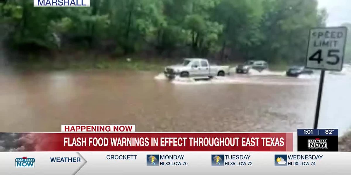 Heavy rains flood Highway 80 in Marshall