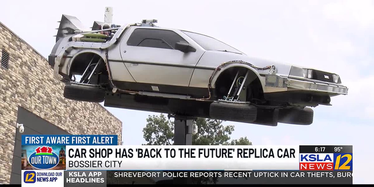 DeLorean car replica installed at longtime Future Auto Repairs in Bossier DeLorean car replica installed at longtime Future Auto Repairs in Bossier