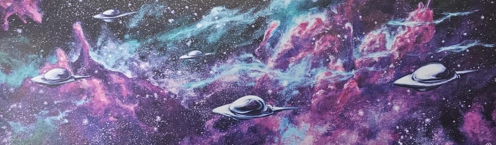 Shreveport artist Star Williams paints old-style sci-fi fiction art. One character of hers has...