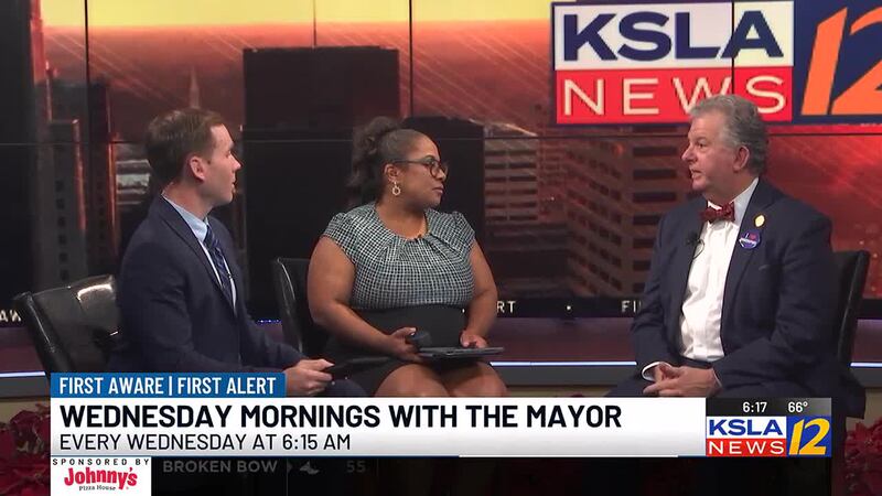 Mayor Tom Arceneaux visited the KSLA studio on Wednesday, Dec. 18.
